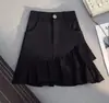 Falda Midi Bodycon con Volantes Irregulares para Mujer 2025 Nuevo Otoño Cintura Alta Adelgazante Casual Denim A-line Falda Corta