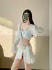 Bikini Nuevo Estilo 2026 Fresco y Puro en Tonos de Agua, Poliéster de Alta Gama, Protector Solar, Adelgazante, Traje de Baño para Vacaciones 9220