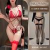 Lencería Sexy de Encaje Conjunto de Sujetador y Bragas de Tres Puntos Puro Deseo Lencería Sexy Estilo Abstinencia Juego de Cama