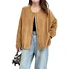 Special2026 Tallas Grandes para Mujer Otoño Nuevo Estilo Chaqueta Cardigan de Temperamento Abrigo Corto Versátil para Hermana Mayor 1210