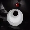 Jade Dorado de Seda de Xinjiang Grado A Jade Blanco Hebilla de Seguridad Colgante Jade Marca de Seguridad de Jade Colgante Donut Suministro en Vivo