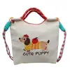 Fornecimento Exclusivo Transfronteiriço de Bolsas de Mão e Transversais Feitas Sob Medida, Bolsas Tote Fofas Bordadas com Dachshund para Mulheres, Design de Nicho com Texto e Logo Impressos
