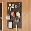 Estante de Almacenamiento de Tablero Perforado Ultradelgado para Detrás de la Puerta, Organizador de Ganchos Metálicos de Pared para Entrada