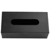 Caja de Pañuelos de Acero Inoxidable Negra sin Taladro para Escritorio, Encimera, Sala de Estar, Baño y Almacenamiento de Papel Higiénico
