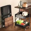 Estantería de Almacenamiento con Carrito Pequeño de Segunda Mano, Organizador de Snacks de Pie, Estantería Plegable, Mesita de Noche, Mesa Lateral para Sofá, Mesa de Centro