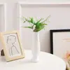 Jarrón de plástico nórdico para sala de estar, arreglo floral de boca redonda, decoración moderna tallada, jarrón de boca redonda al por mayor