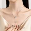 Collar de trébol de cuatro hojas de la felicidad de la rueda de la fortuna plata de ley s925 joyería de nicho de lujo ligero para mujer venta al por mayor venta caliente transfronteriza
