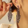 Dingka Elegantes Pendientes Largos de Rombo con Diamantes Brillantes de Colores Moda para Mujer Pendientes de Gama Alta Pendientes Estilo Caliente Transfronterizo