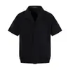 Camisa Manga Curta Lisa da Marca Vibe Trendy para Homens, Corte Solto, Design Pequeno, Estilo Japonês, Versátil, Camisa Polo Casual de Verão