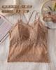 Nuevo camisolín sexy de encaje cruzado con espalda de belleza, copa de látex, anti-exposición, sin aro de acero, con almohadilla para el pecho, top combinable