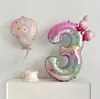 Balões de Folha de Alumínio de 40 polegadas com Número Degradê Estrela Arco-Íris Decoração de Cena para Festa de Aniversário Infantil Adereços para Fotos