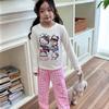 Pijama de Dibujos Animados de Otoño para Niños, Conjunto de Dos Piezas, Pantalones de Manga Larga para Bebé, Ropa de Casa, Traje Casual Elástico para Niñas