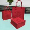 Fabricante de Bolsas de Feltro para Casamento, Bolsas de Feltro com Personagens para Felicidade e Bênção, Bolsas Tote de Feltro Vermelho, Bolsas de Feltro, Sacolas de Presente