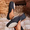 Zapatos Casuales Planos de Talla Grande Nuevos Europeos y Americanos Primavera y Otoño Transfronterizos Mocasines de Punta Redonda Slip-On para Mujer