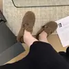 Sapatos Peludos de Pele de Ovelha com Solado Macio para Mulheres 2026, moda para usar ao ar livre com fivela, sapatos quentinhos de pelúcia estilo Birkenstock