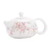 Bule Xishi de Porcelana de Jade Branco com Flor de Glicínia, Bule Único para Mulheres, Adequado para Uso Doméstico ou no Escritório