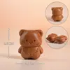 Acessórios de urso e gato de desenho animado em madeira de pêssego e sândalo, componentes DIY, pequenos ornamentos de madeira, pingentes e itens decorativos
