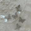 Nueva tarjeta de mariposa simétrica de aleación de diamante completo de 20 mm de fondo plano, materiales de diseño decorativo Gumei para peinados de bricolaje hechos a mano