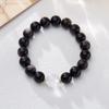 Pulsera de Cristal Blanco y Cristal Rosa para Mujer, Cristal de Ojo de Gato y Obsidiana, Joyería para Parejas, Pulsera de Cuentas Budistas, Joyería de Mano con Cuentas al por Mayor