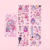Pacote de Adesivos Criativos Anime Menina, Adesivos Fofos de Menina Desenho Animado Pet, Pacote de Material para Decoração de Caderno DIY Infantil