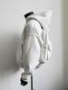 Mochila Gris Floral Blanca Sudadera con Capucha Cárdigan Chaqueta Estilo Callejero Europeo y Americano de Moda Top Limpio de Gama Alta para Mujer