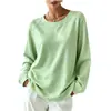Sudadera Casual de Manga Larga para Mujer, Color Suave, Holgada, Cuello Redondo, Otoño e Invierno, Transfronteriza Europea y Americana, 2026