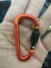 Hebilla de alpinismo con llavero de aleación de aluminio de 6 cm para exteriores con cierre y hebilla de mochila de suspensión rápida, hebilla colgante tipo D con cierre.