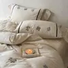 Juego de tres o cuatro piezas de algodón y lino tejido de color para cama individual de 1.2m, nuevo modelo 2026, apto para todas las estaciones, para dormitorio principal, incluye sábana y funda de edredón