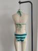 Ventas directas de fábrica de trajes de baño bikini para mujer, conjunto de dos piezas a rayas vintage, traje de baño transfronterizo de comercio exterior para vacaciones de ocio.