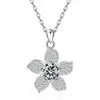 Collar Cruzado Europeo y Americano de Plata de Ley S925 Trébol de la Suerte de Amazon Colgante de Flor Versátil de Doce Piedras de Nacimiento Cadena para Clavícula