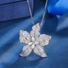 Zhuang Shengsheng Joyería Base de Cobre Chapado en Oro Pendientes para Mujer Estilo Europeo y Americano Pendientes Colgantes de Flor Exagerada Set Incrustación Completa de Diamante