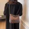 Bolso Femenino Súper Caliente Todo Combinación Bolsa Cubo de Tela Negro Dorado Bolso de Hombro Único con Cadena Bolso de Alta Gama