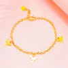 Tornozeleira de Luxo Leve Estilo Coreano e Japonês, Imitação de Ouro 18K para Mulheres, Joia de Verão, Versão Coreana da Moda Dongdaemun Acessório de Pé Ouro Areia