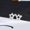 S925 Tremella Hueso Uña Pendientes de Estrella Pequeña con Circonita Flash de Estrella de Cinco Puntas de Tuerca Giratoria Simples para Agujero de Oreja Joyería