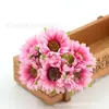 Venta Caliente del Fabricante Flor de Margarita Simulada Girasol DIY Hecho a Mano Boda de Mano Tocado de Girasol Guirnalda Accesorios