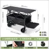 Carrito de puesto famoso en Internet para uso comercial, especializado para vendedores ambulantes, con una mesa plegable de altura ajustable, adecuado para vender salchichas, móvil para acampar al aire libre, multifuncional