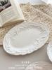 Estilo Pastoral Francés Lirio de los Valles Relieve Cerámica Postre Ensaladera Plato Mayorista Pedido de Fábrica