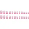 Unhas Rosas Estilo Francês de Longa Duração Mais Vendidas Transfronteiriças, Manicure Fashion, Fresca e Doce, 24 Peças de Adesivos de Unha Postiça Prontos