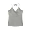 Top cropped estilo garota sexy, decote V profundo, cruzado nas costas, com amarração no pescoço, feminino, verão, novo, cintura alta, caimento justo, mostra a silhueta fina, versátil, top curto para usar por baixo