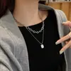 Collar con Colgante de Gota de Agua Hueca para Mujer, Versátil, No se Desvanece, Estilo Minimalista, Cadena para Suéter, Accesorio Único y de Nicho
