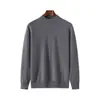 ¡Comodidad de alta gama! Suéter 100% cachemira pura, cuello alto medio para hombre, cálido, tejido de punto de corte holgado, perfecto como capa base para otoño e invierno