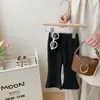 Pantalones Casuales para Niñas de Primavera y Otoño, Leggings Modernos y con Estilo para Niños, Pantalones de Terciopelo Alemán de Color Sólido Estilo Coreano de Boca Ancha