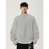 Jaqueta curta patchwork Cleanfit masculina, nova coleção outono 2026, estilo retrô americano, jaqueta bomber moderna de corte solto