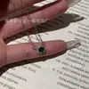 Atacado do Fabricante Natural Material Perigoso Colar de Jade Yang Verde Corrente para Clavícula Design com Inlay de Prata S925