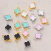 Nuevo Estilo Coreano Doble Colgante Trébol de Cuatro Hojas Accesorios Joyería Accesorios DIY Pulsera Collar Aleación con Goteo de Aceite Material para Joyería