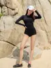 2026 Nuevo Modelo Traje de Baño de Una Pieza para Mujer Estilo Japonés y Coreano con Protección Solar de Manga Larga para Comercio Transfronterizo, Al por Mayor en Stock
