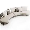 Sofá exterior de ratán, terraza de patio redondo, juego de ocio nórdico, a prueba de sol e impermeable, adecuado para villas, hoteles, jardines y casas de huéspedes