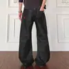 Pantalones de pierna recta microcampana negros sueltos pierna ancha hombres y mujeres Red Horse jeans de mezclilla cruda pantalones largos anfit