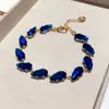 ¡Jardín Lolita! Pulsera de Zirconia Dopamina Colorida Forma de Gota de Agua, Pulsera de Nicho de Lujo Ligero, Joyería de Lujo de Gama Alta