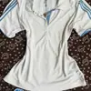Verano Transfronterizo Europeo y Americano Nuevo Estilo Ins Fresco y Único Ropa de Tenis Casual Cómoda Camisa Polo con Cuello Mao y Botones Venta al por Mayor